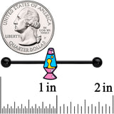 14G Black Retro Lava Lamp Industrial Barbell 38mm