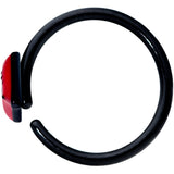18G 3/8 Black Red Sneering Bite Lips Nose Hoop