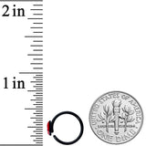 18G 3/8 Black Red Sneering Bite Lips Nose Hoop