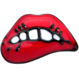 20G 7mm Black Red Sneering Bite Lips L Shaped Nose Ring