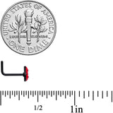 20G 7mm Black Red Sneering Bite Lips L Shaped Nose Ring