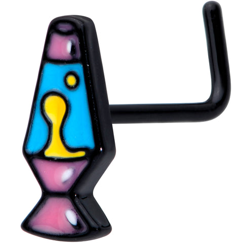 20G 7mm Black Retro Lava Lamp L Shaped Nose Ring