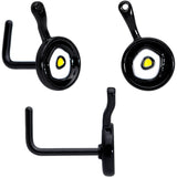 20G 7mm Black Spatula Kitchen Cooking L Shape Nose Ring Set of 2