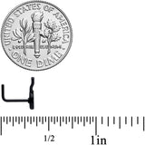 20G 7mm Black Spatula Kitchen Cooking L Shape Nose Ring Set of 2