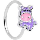 18G 3/8 Happy Purple Hippo Nose Hoop