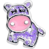 18G 3/8 Happy Purple Hippo Nose Hoop