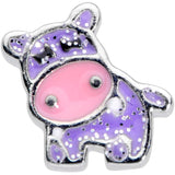 20G 1/4 Happy Purple Hippo Nose Bone