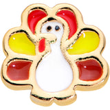 18G 3/8 Gold Tone Turkey Time Thanksgiving Nose Hoop