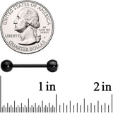 Clear Gem Black Purple Heart Matte Stripe Barbell Tongue Ring Set of 4