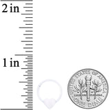 18G 3/8 White Matte Little Heart Hinged Segment Ring