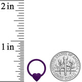 18G 3/8 Purple Matte Little Heart Hinged Segment Ring