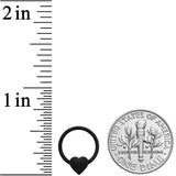 18G 3/8 Black Matte Little Heart Hinged Segment Ring