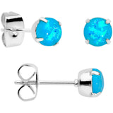 20G Blue Faux Opal 3mm to 5mm Post Stud Earrings Set of 3