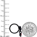 18G 3/8 Red CZ Gem Heart Black Skull Halloween Nose Hoop