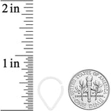 18G 3/8 White Matte Teardrop Cartilage Closure Ring