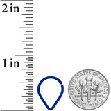 18G 3/8 Blue Matte Teardrop Cartilage Closure Ring