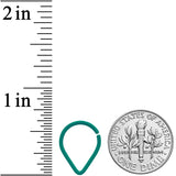 18G 3/8 Teal Matte Teardrop Cartilage Closure Ring