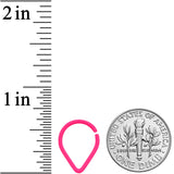 18G 3/8 Pink Matte Teardrop Cartilage Closure Ring