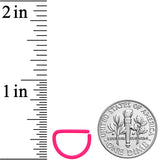 18G 3/8 Pink Matte D Shape Septum Ring