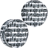 Black White Acrylic Music Notes Double Flare Plug Set