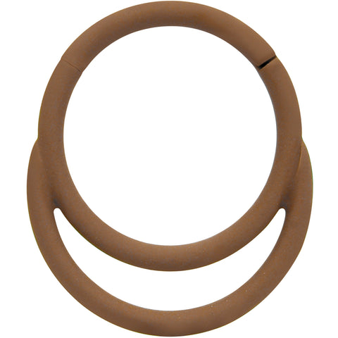 18G 3/8 Light Brown Matte Double Circle Hinged Segment Ring