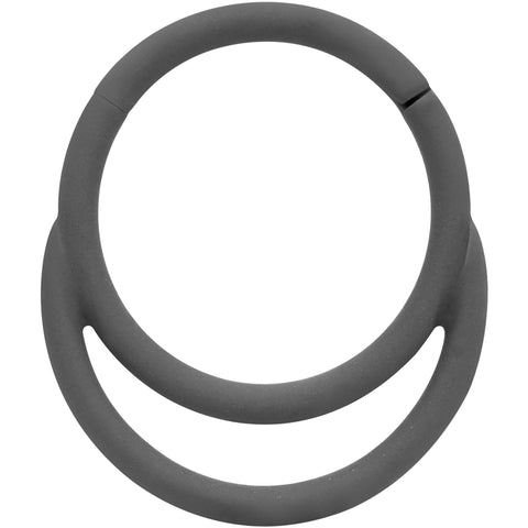 18G 3/8 Grey Matte Double Circle Hinged Segment Ring