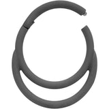 18G 3/8 Grey Matte Double Circle Hinged Segment Ring
