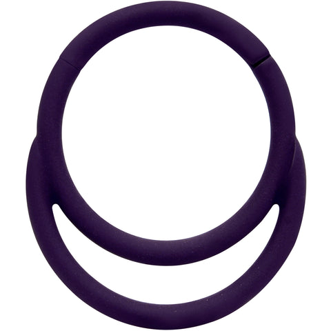 18G 3/8 Dark Purple Matte Double Circle Hinged Segment Ring