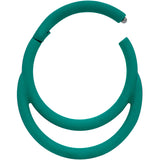 18G 3/8 Teal Matte Double Circle Cartilage Hinged Segment Ring