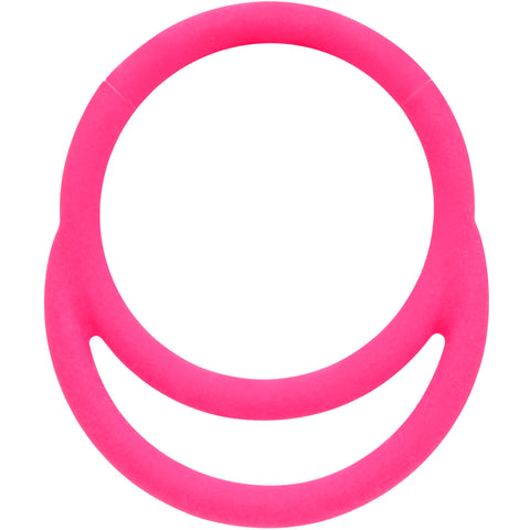 18G 3/8 Pink Matte Double Circle Cartilage Hinged Segment Ring