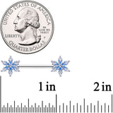 14G 9/16 Clear CZ Gem Blue Snowflake Barbell Nipple Ring Set