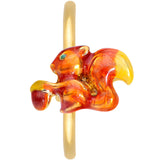 20G 5/16 Gold Tone Happy Squirrel Nose Hoop