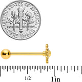 Clear CZ Gem Gold Tone Sweet Snowflake Christmas Barbell Tongue Ring