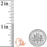 20G 5/16 Clear CZ Gem Rose Gold Tone Butterfly Flower Nose Hoop