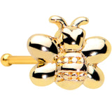 20G 1/4 Gold Tone Simply Stylish Bee Nose Bone