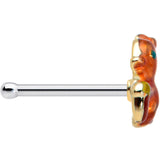 20G 1/4 Brown Happy Squirrel Acorn Nose Bone