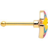 20G 1/4 Gold Tone Fancy Painted Easter Chick Nose Bone