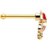 20G 1/4 Gold Tone Rainy Day Umbrella Bee Nose Bone