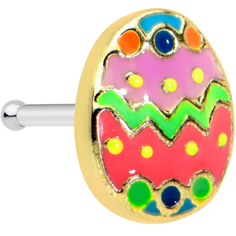 20G 1/4 Funky Painted Easter Egg Nose Bone