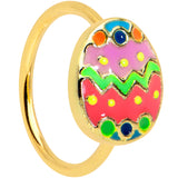 20G 5/16 Gold Tone Funky Painted Easter Egg Nose Hoop