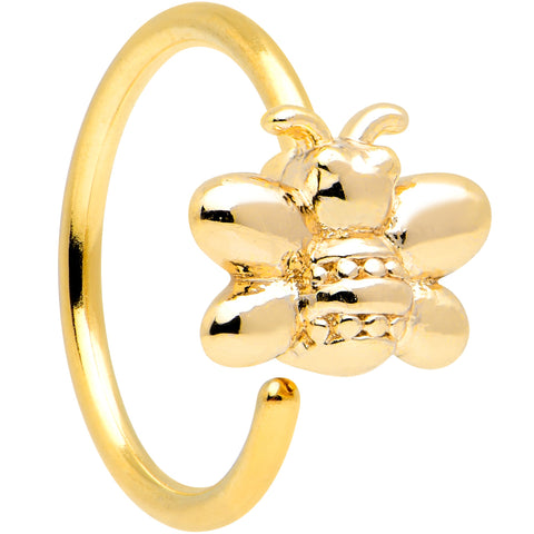 20G 5/16 Gold Tone Simply Stylish Bee Nose Hoop