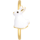 20G 5/16 Gold Tone White Rabbit Easter Bunny Nose Hoop