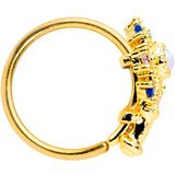 20G 5/16 White Synthetic Opal Gold Tone Key Nose Hoop