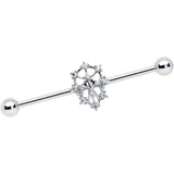 14G Clear CZ Gem Constellation Industrial Barbell 38mm