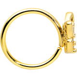 20G 5/16 Clear CZ Gem Gold Tone Open Butterfly Nose Hoop