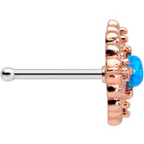 20G 5/16 Blue Synthetic Opal Lacy Rosy Tone Nose Bone