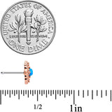 20G 5/16 Blue Synthetic Opal Lacy Rosy Tone Nose Bone