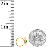 20G 5/16 Clear Green Gem Gold Tone Art Deco Style Nose Hoop