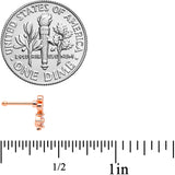 20G 1/4 Clear CZ Gem Rose Gold Tone Butterfly Flower Nose Bone