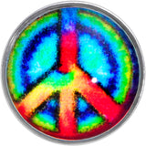 18G 1/4 Rainbow Tie Dye Peace Sign Left Nose Screw